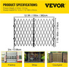 Double Folding Security Gate, 87" H x 150" W Folding Door Gate, Steel Accordion Security Gate, Flexible Expanding Security Gate, 360° Rolling Barricade Gate, Scissor Gate or Door with Keys