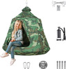 Hanging Tree Tent for Kid, Indoor Outdoor Hanging Tent, Waterproof Tree Ceiling Pod, Portable Hang Out Huggle Pod Play Tents w/Rainbow Lights String, Inflatable Base, 45" H x 44" W 330lbs
