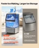 Commercial Ice Maker Machine, 120Lbs/24H with 33Lbs Storage, 45 Cubes per Cycle, Stainless Steel Freestanding & Under Counter Ice Maker with LED Display & Self-Cleaning, for Home Bar Restaurant