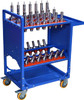 BT40 Blue Classic Mobile CNC Tool Storage Cart, CAT40 CNC Tool Holder Keeper Utility Carts with Wheels, CNC Tool Service Carts for Warehouses Machining Centers