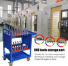 BT40 Blue Classic Mobile CNC Tool Storage Cart, CAT40 CNC Tool Holder Keeper Utility Carts with Wheels, CNC Tool Service Carts for Warehouses Machining Centers