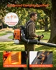 75.6CC 4-Stroke Backpack Leaf Blower Gas Powered 1.8L Fuel Tank, 615 CFM Air Volume, 179 MPH Air Speed, Ideal for Lawn Care, Leaves Cleaning, Yard Debris & Snow Removal