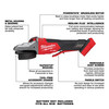 Milwaukee M18 FUEL™ 5" Flathead Braking Grinder, Paddle Switch No-Lock 2886-20