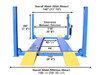 14,000 lb. Capacity Commercial Grade 4-Post Lift, 220 Volt, Ladder Lock