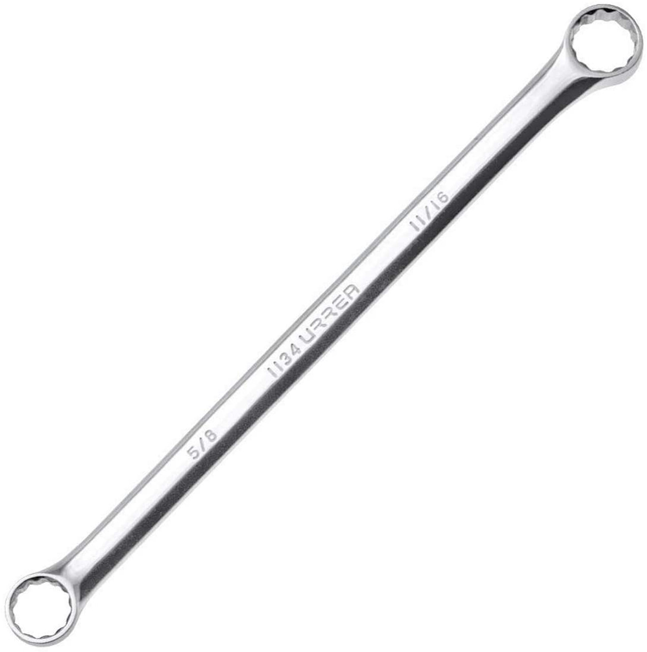 Full polished  15 Degree Box-End wrench, Size: 9/16 x 5/8,12 Point , Total Length: 5-3/4"