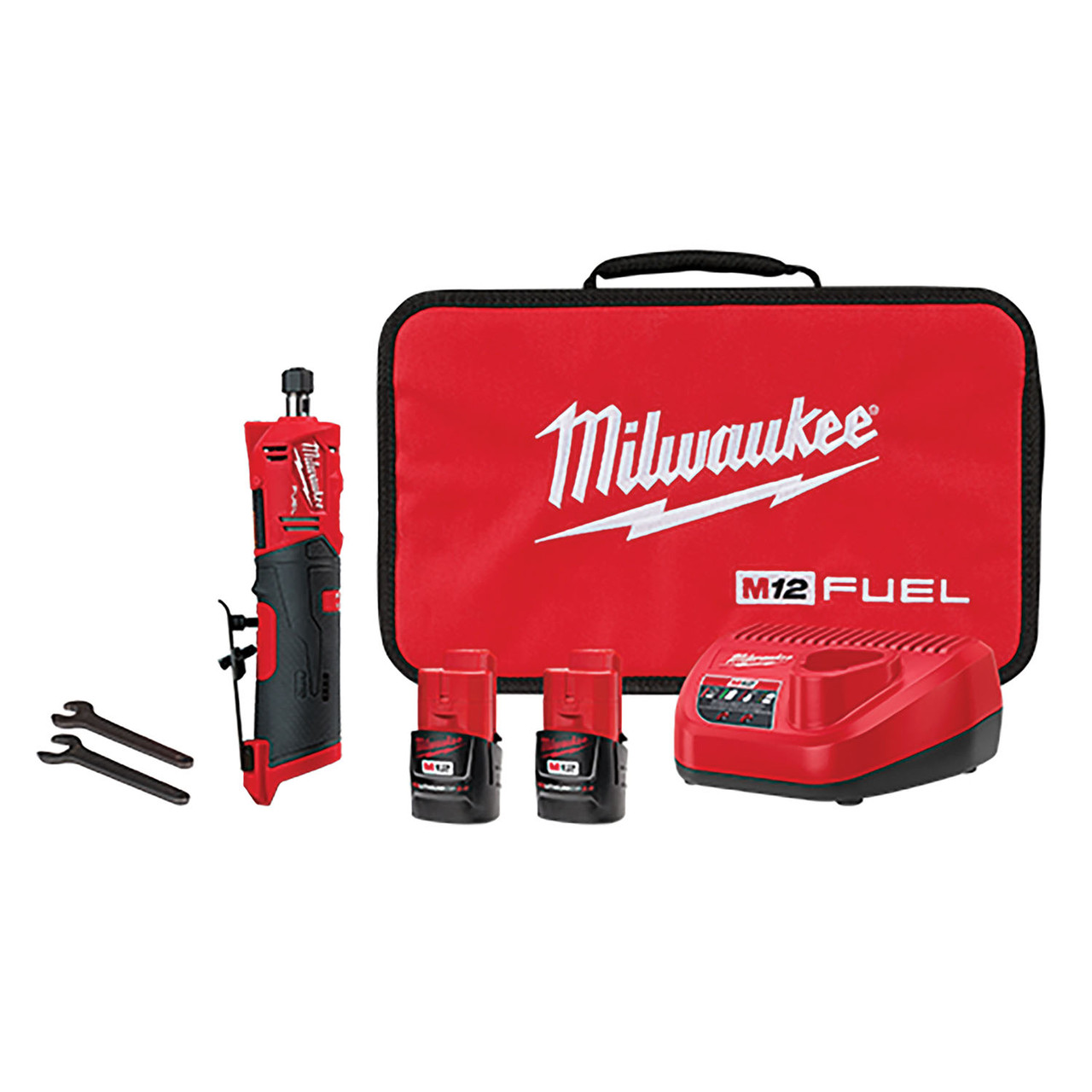 Milwaukee M12 FUEL? 1/4" Straight Die Grinder 2 Battery Kit