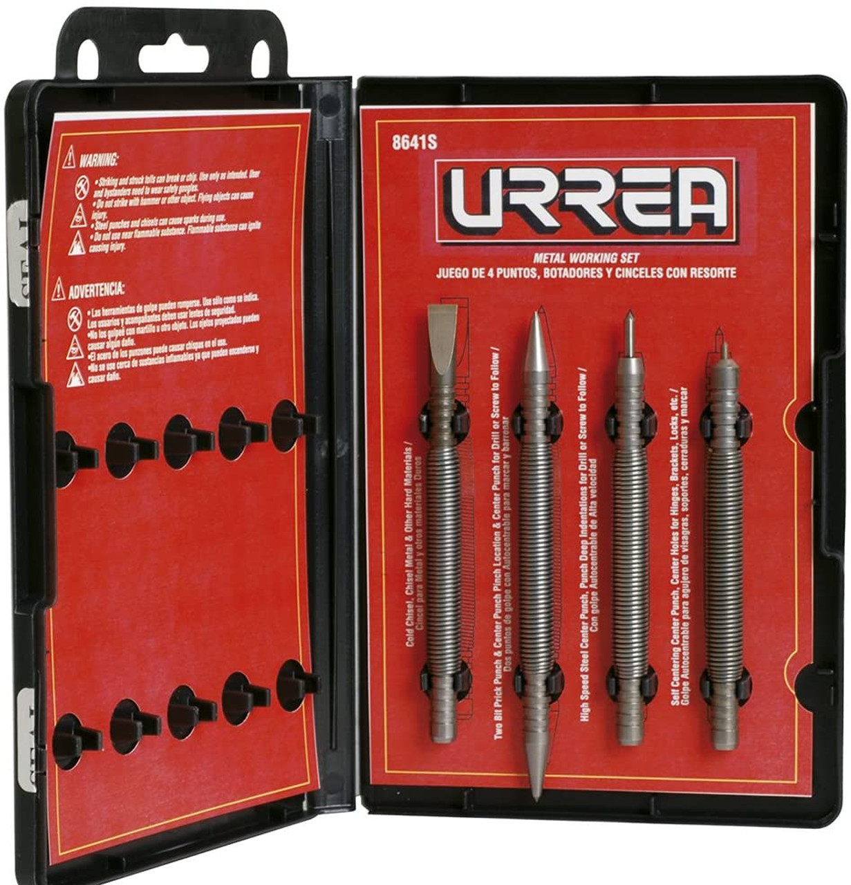 Spring-loaded Chisel And Punch Set 4 Pieces 8641S