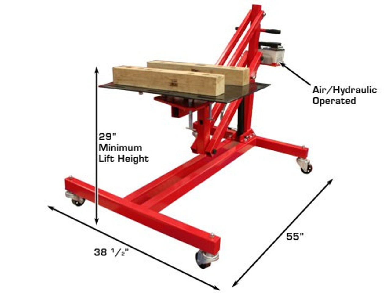 Air/Hydraulic Portable Power Train Lift 1250 Lb. Capacity (HTPTLIFT)