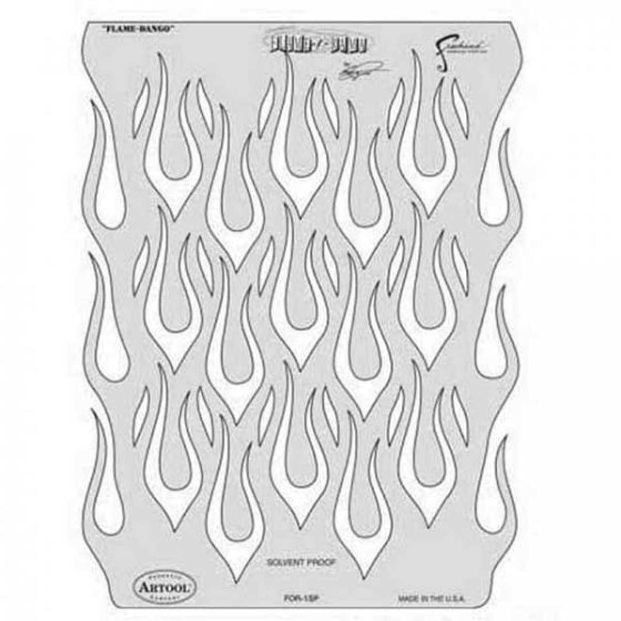ANEST IWATA Artool? FH-FOR-1SP Flame-O-Rama Series Flame-Dango Freehand Airbrush Template, 10 in L x 7-1/2 in W