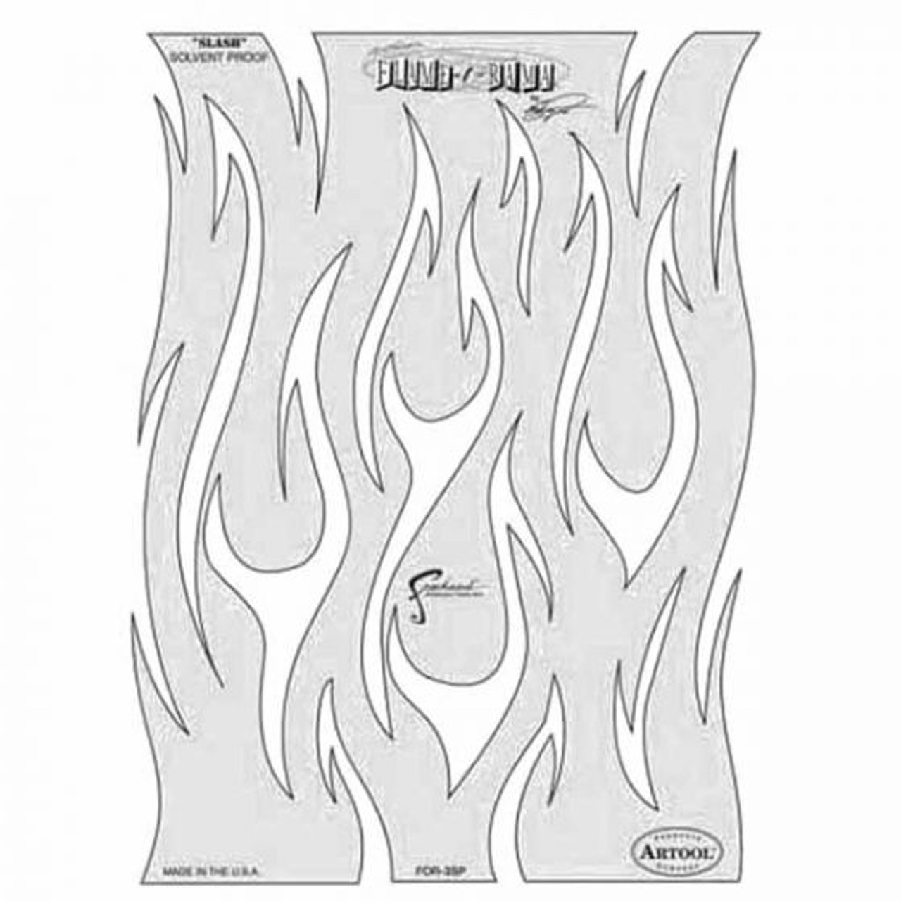 ANEST IWATA Artool? FH-FOR-3SP Flame-O-Rama Series Slash Freehand Airbrush Template, 10 in L x 7-1/2 in W