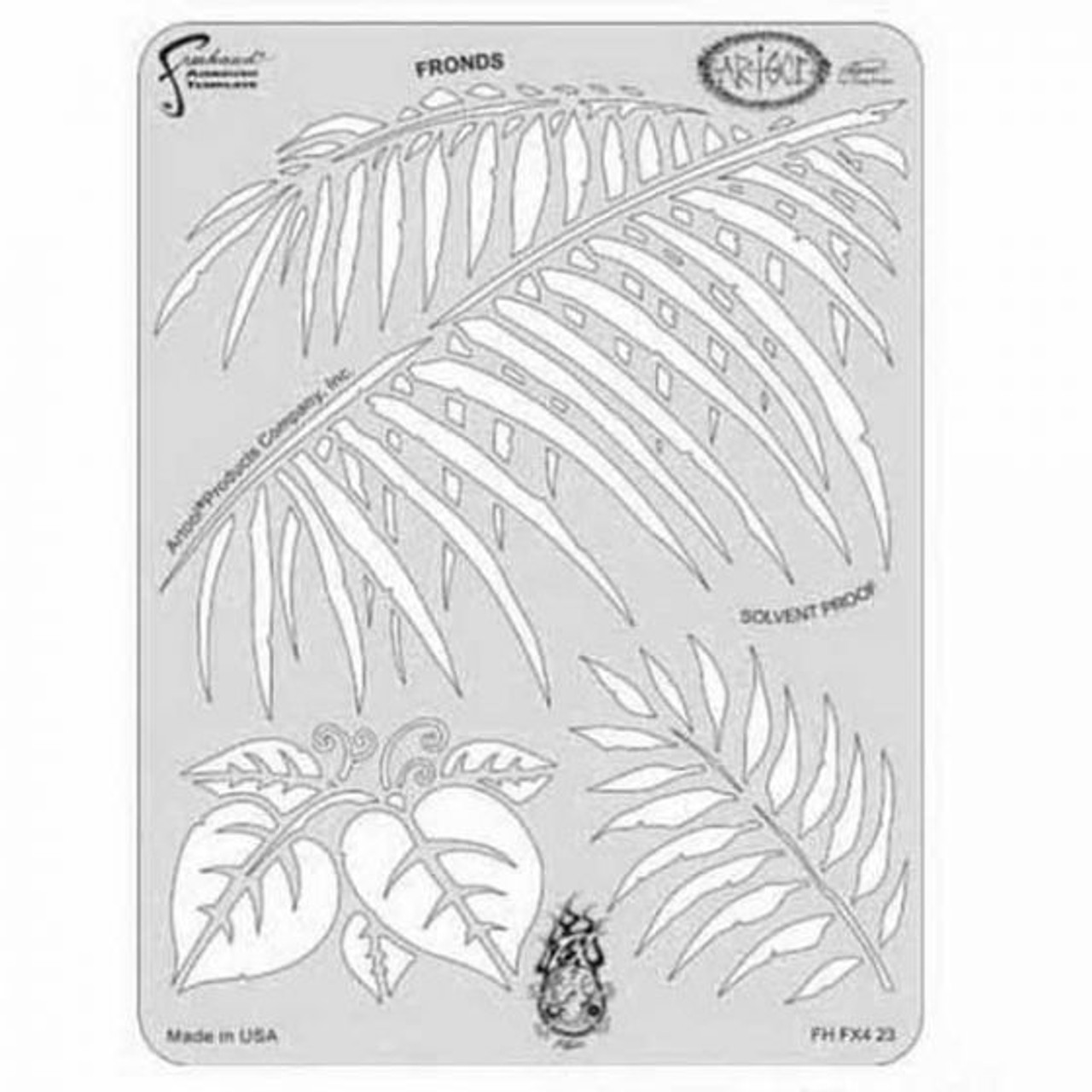 ANEST IWATA Artool? FH-FX4-23 FX4 Series Fronds Freehand Airbrush Template, 10 in L x 8 in W