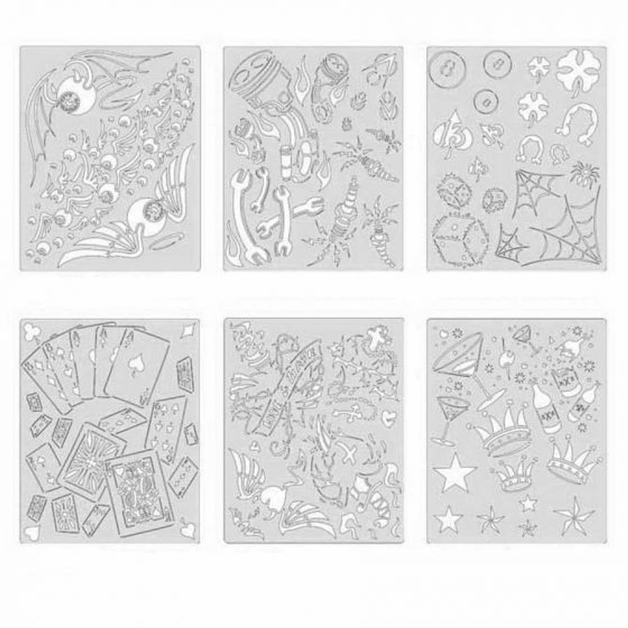 ANEST IWATA Artool? FH-KKFX-21-MS Kustom Kulture FX Mini Series Freehand Airbrush Template, 7 in L x 5 in W