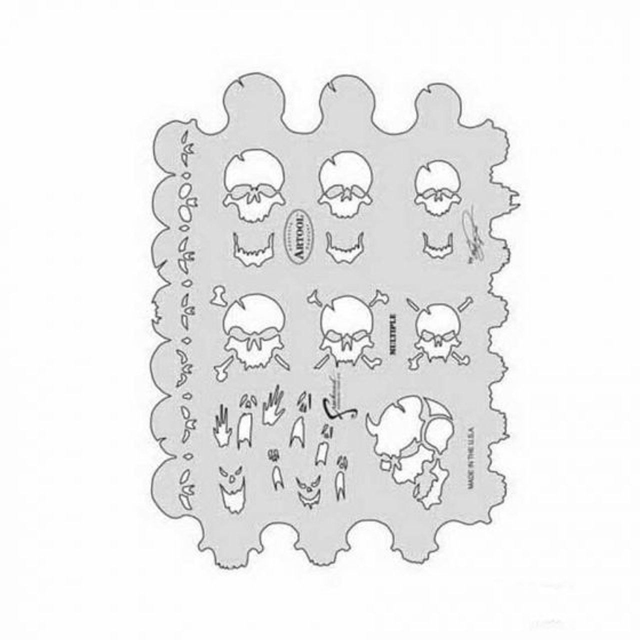 ANEST IWATA Artool? FH-SK1SP Skullmaster Series Multiple Freehand Airbrush Template, 10 in L x 7-1/2 in W