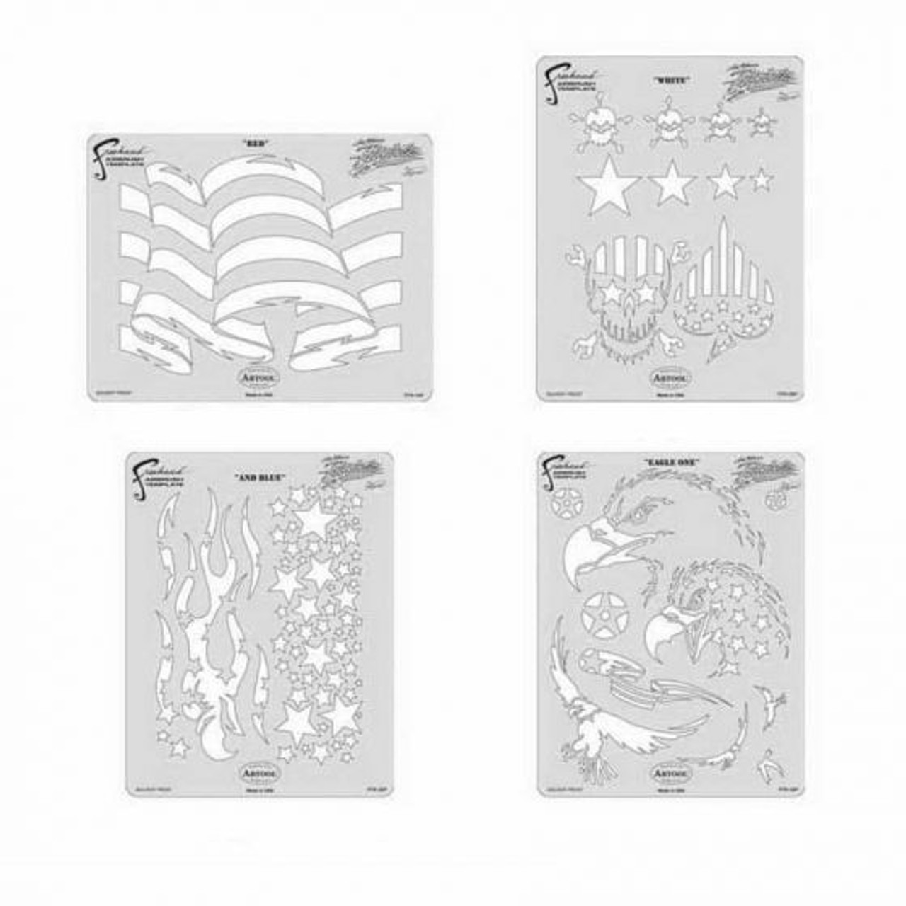 ANEST IWATA Artool? PTR-5SP Patriotica Series Freehand Airbrush Template Set, Mylar, Transparent