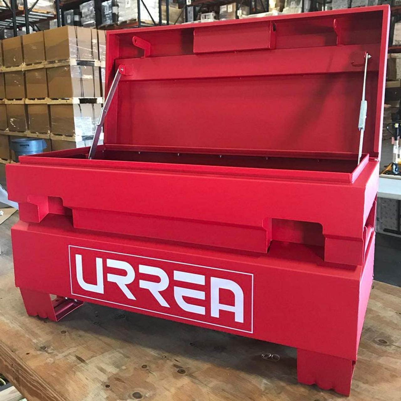 URREA Job Box - 48" Jobsite Tool Storage Chest with Heavy-Duty Steel Construction & 1102lb Total Load Capacity - JSB48