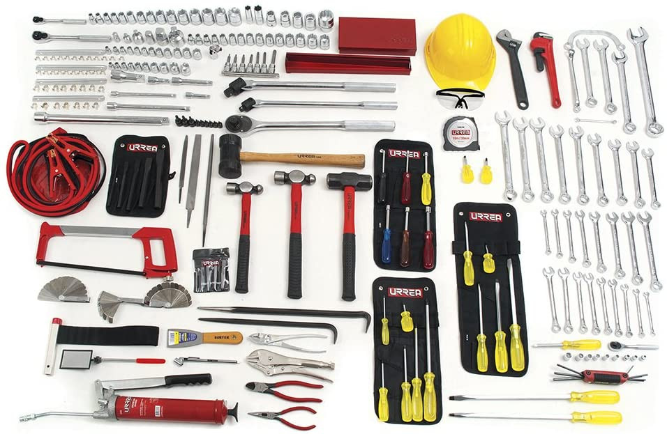 URREA 186 pc Combination industrial intermediate sets with toolbox #997T1