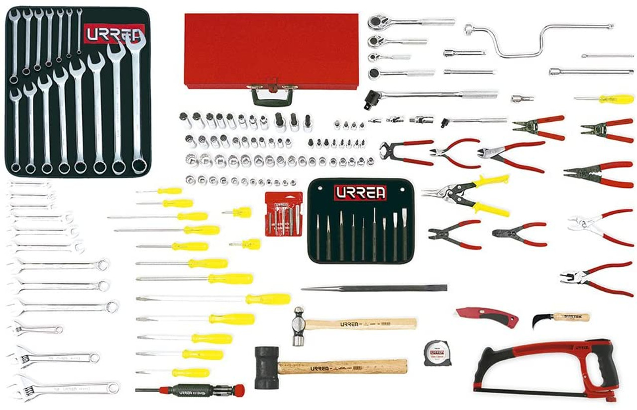 URREA 155 pc Metric industrial intermediate sets with toolbox #99430M