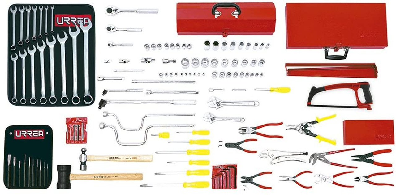 URREA 124 pc industrial basic tool sets with toolbox #99500