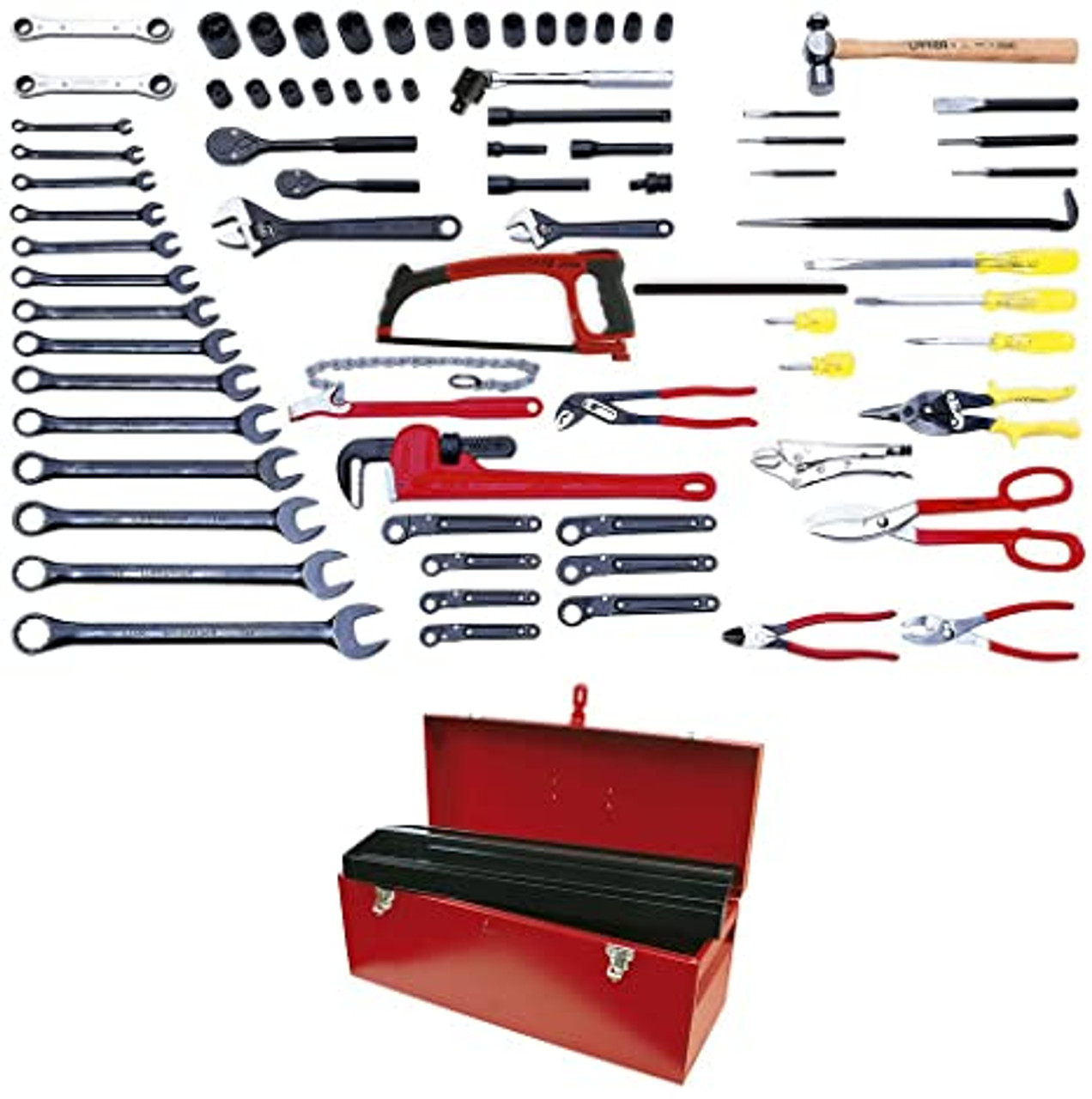 URREA 77 pc railroad maintenance industrial sets with toolbox #98131