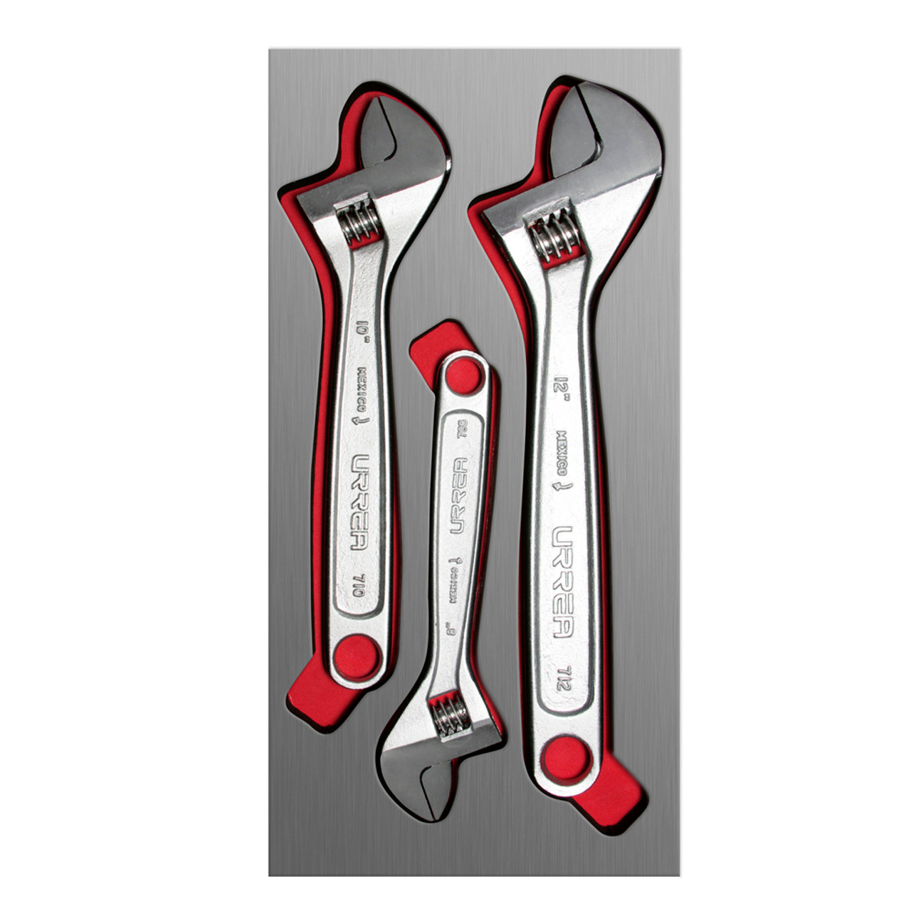 URREA 3 pc ADJUSTABLE WRENCH SETS WITH EVA LAMINATED PLASTIC COVER #CH111L