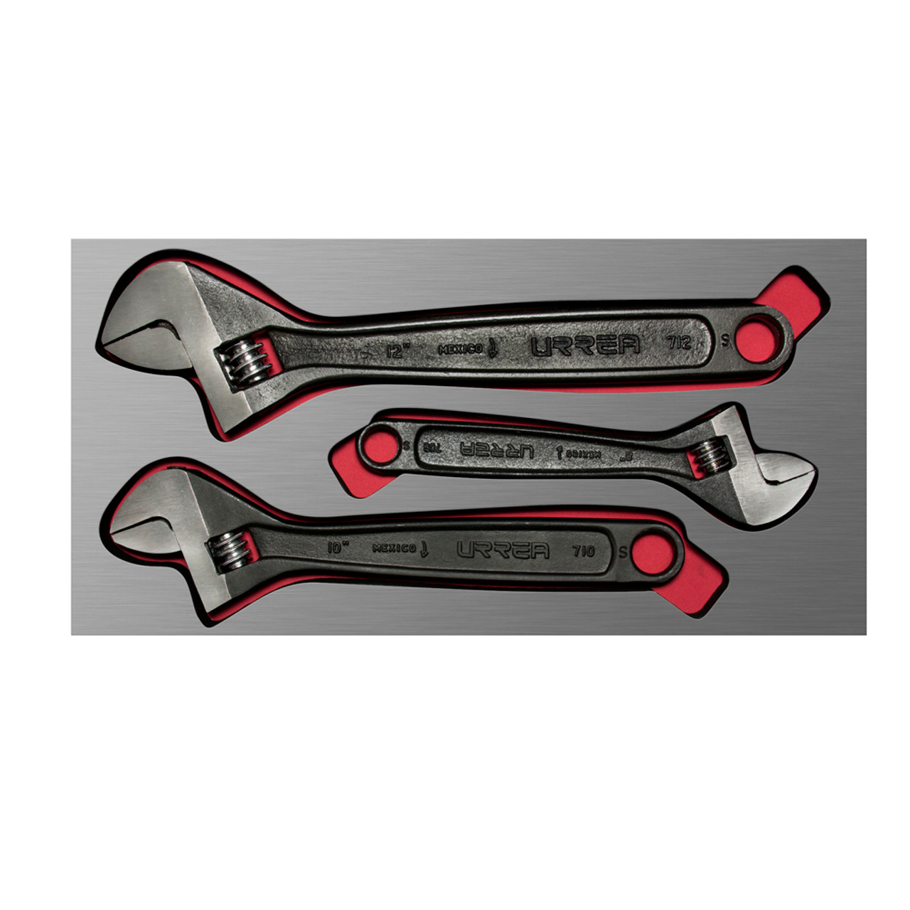 URREA 3 pc ADJUSTABLE WRENCH SETS WITH EVA LAMINATED PLASTIC COVER #CH114L