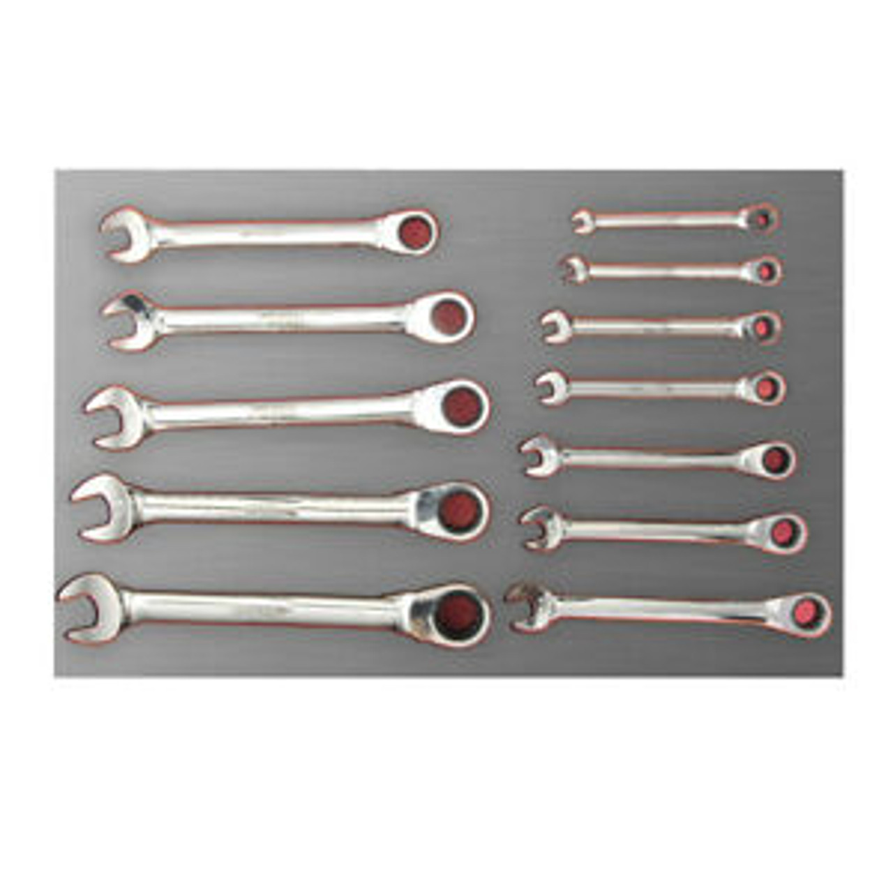 URREA 12 pc COMBINATION RATCHETING WRENCH SETS WITH EVA LAMINATED PLASTIC COVER #CH312L