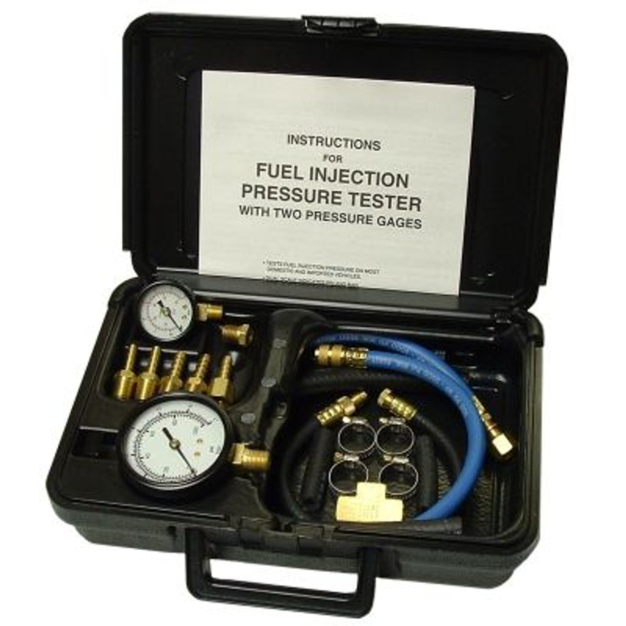 Fuel Injection Pressure Tester with Two Gages in Molded Plastic Storage Case 33980