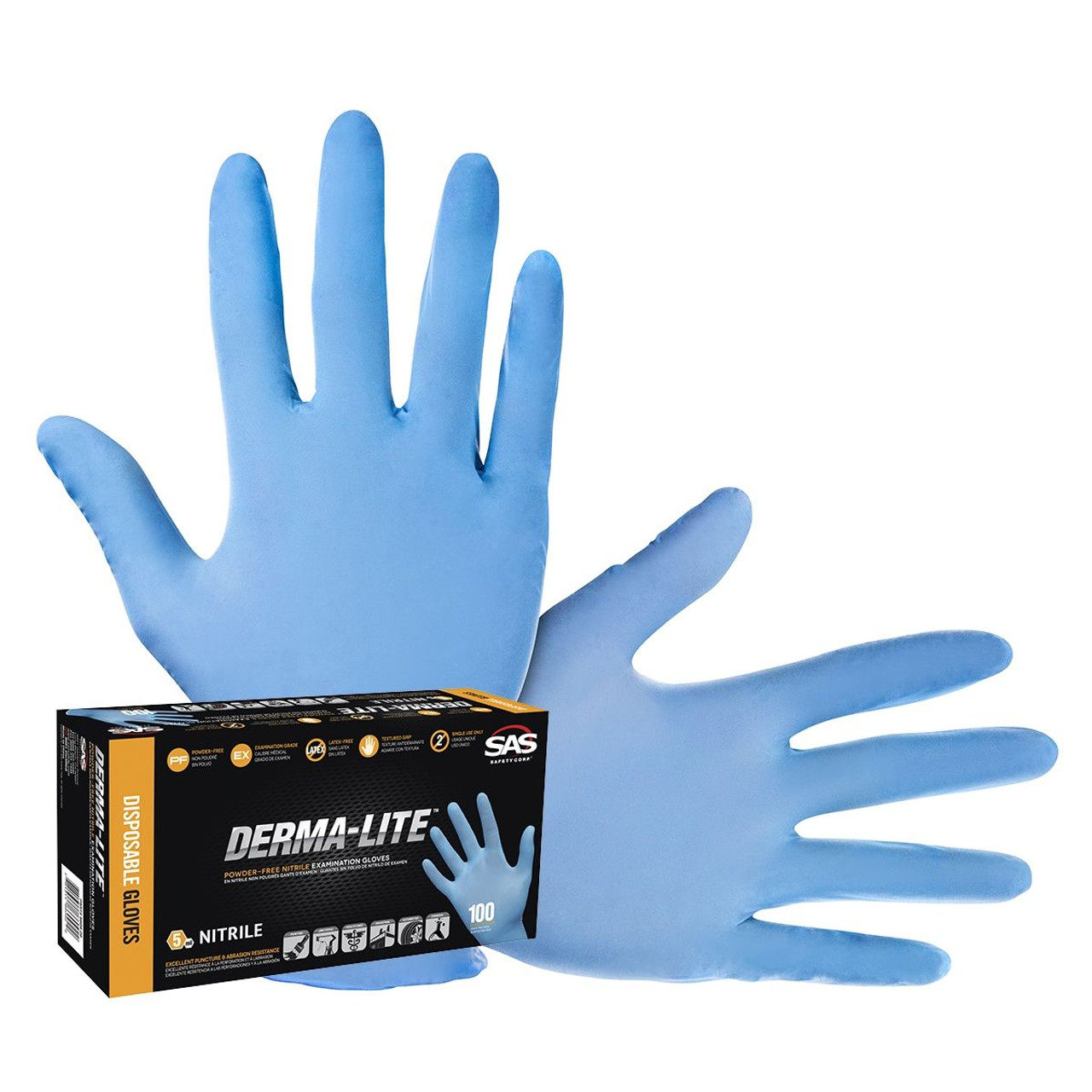 Derma-Lite? Powdered Nitrile Disposable Gloves, XL