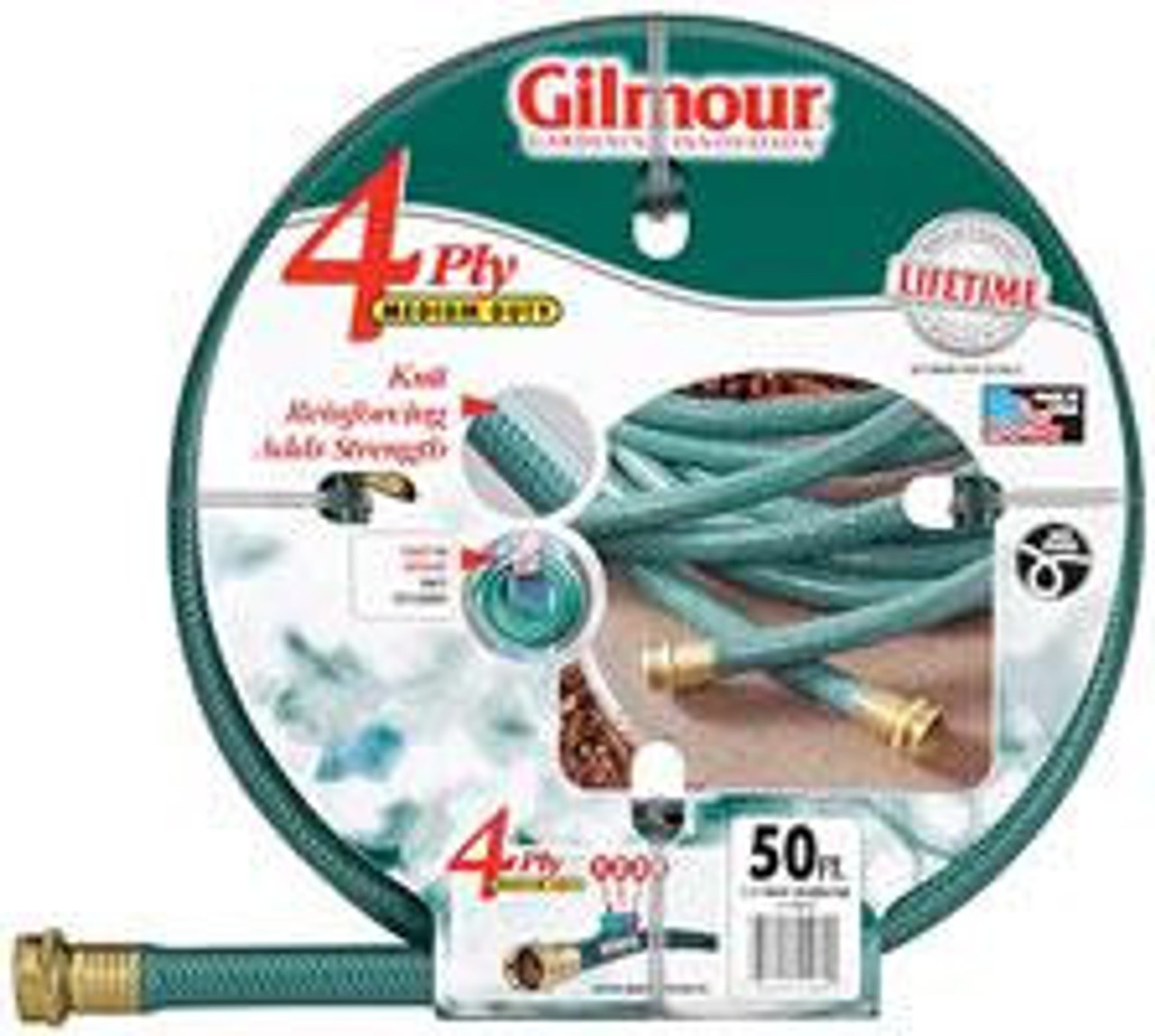 Gilmour 1/2" X 50' 4 Ply Medium Duty Garden Hose 15-12050