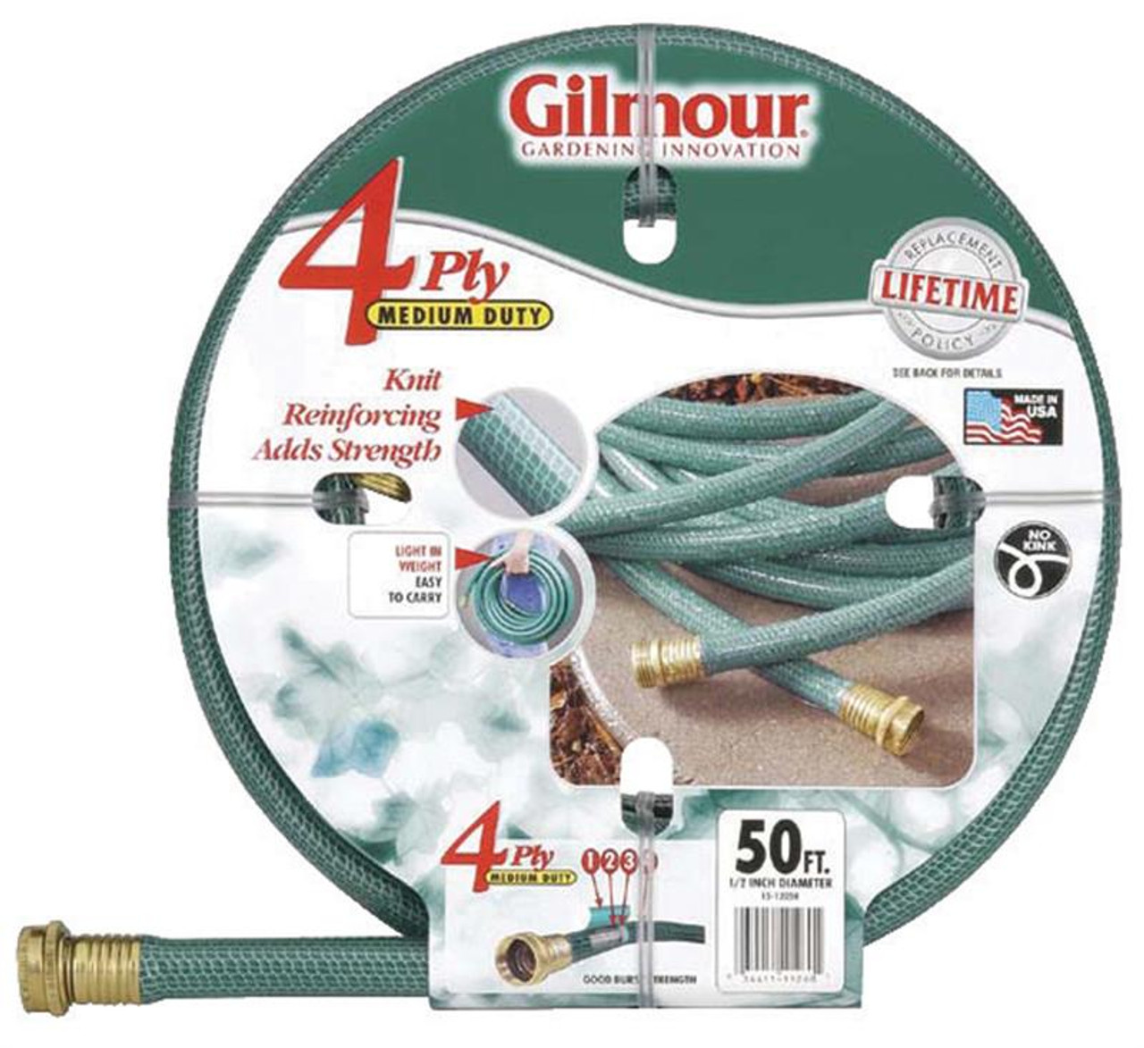 Gilmour  5-8 Inchx50' Garden Hose Green Reinforced 15-58050