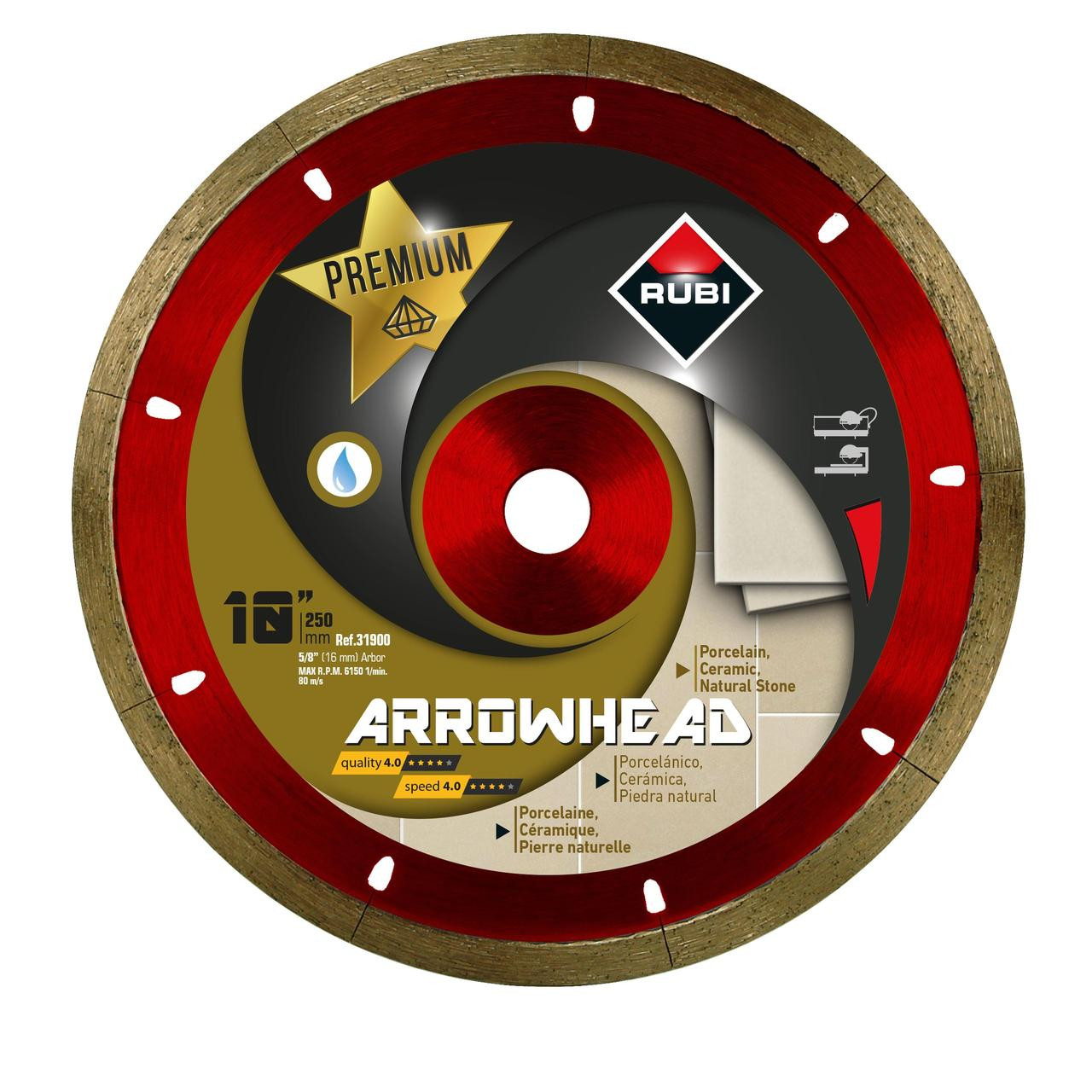 Rubi Diamond Blades BLADE ARROWHEAD 7" (J Slot)