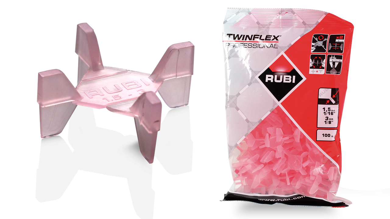 Rubi Diamond Leave-in Plastic TWINFLEX TILE SPACERS 1/16" - 1/8" (Bag-100)