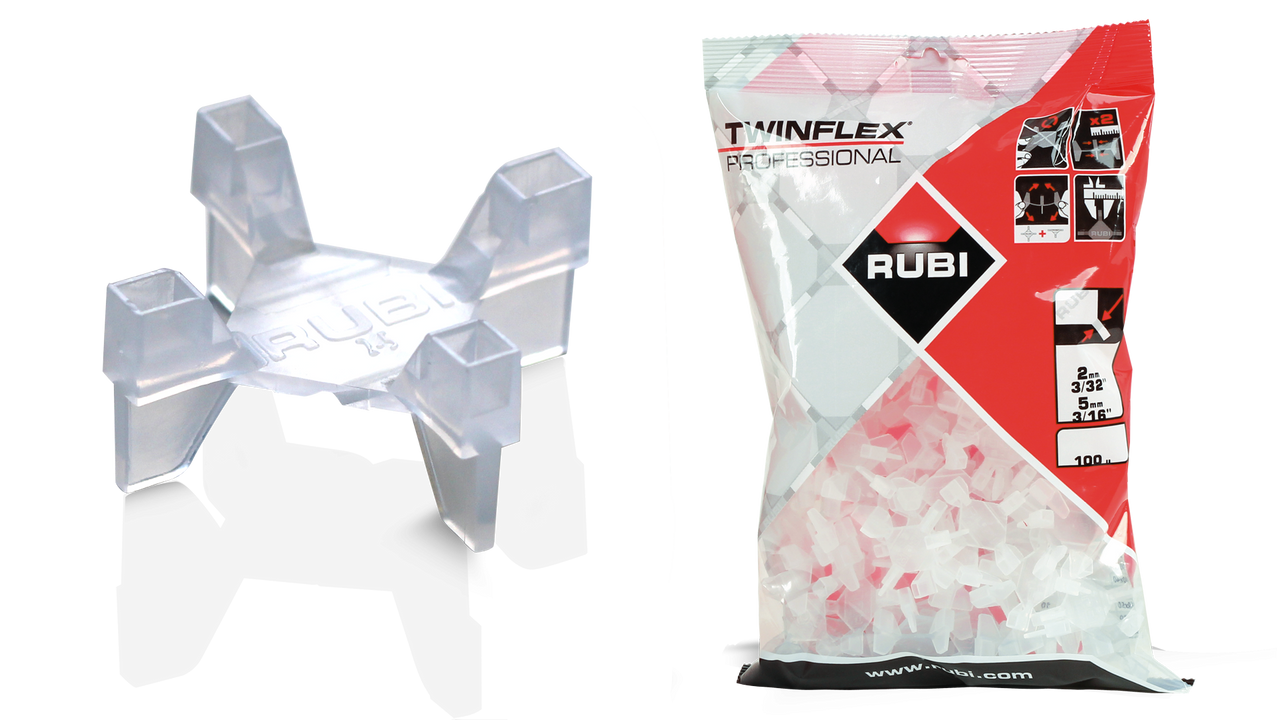 Rubi Diamond Leave-in Plastic TWINFLEX TILE SPACERS 3/32" - 3/16" (Bag-100)