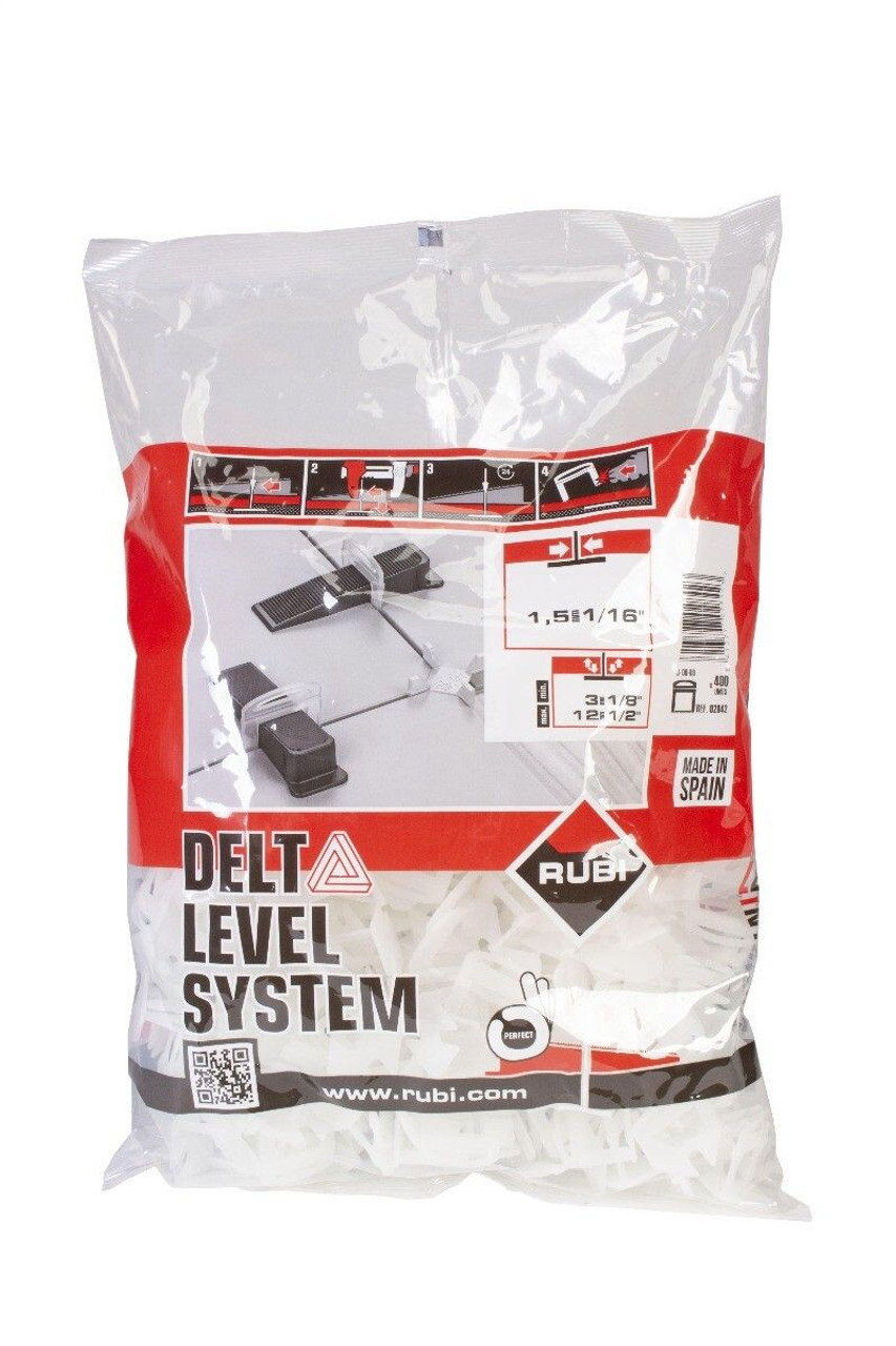 Rubi Leveling Systems DELTA Clips 1/16" (1,5mm) 3-12mm (Bag-400 un)