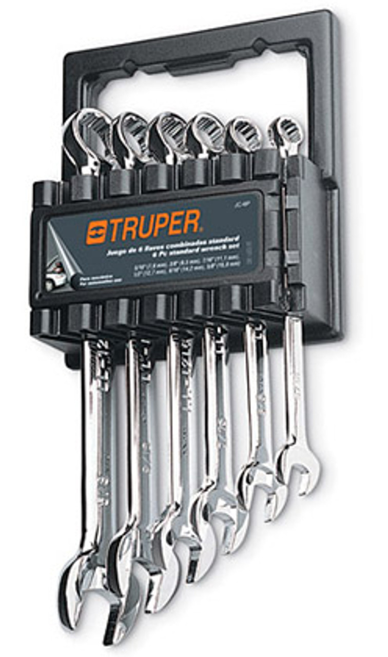 Truper 6 Pc-Extra Long Combination Polished Wrench Sets #15772