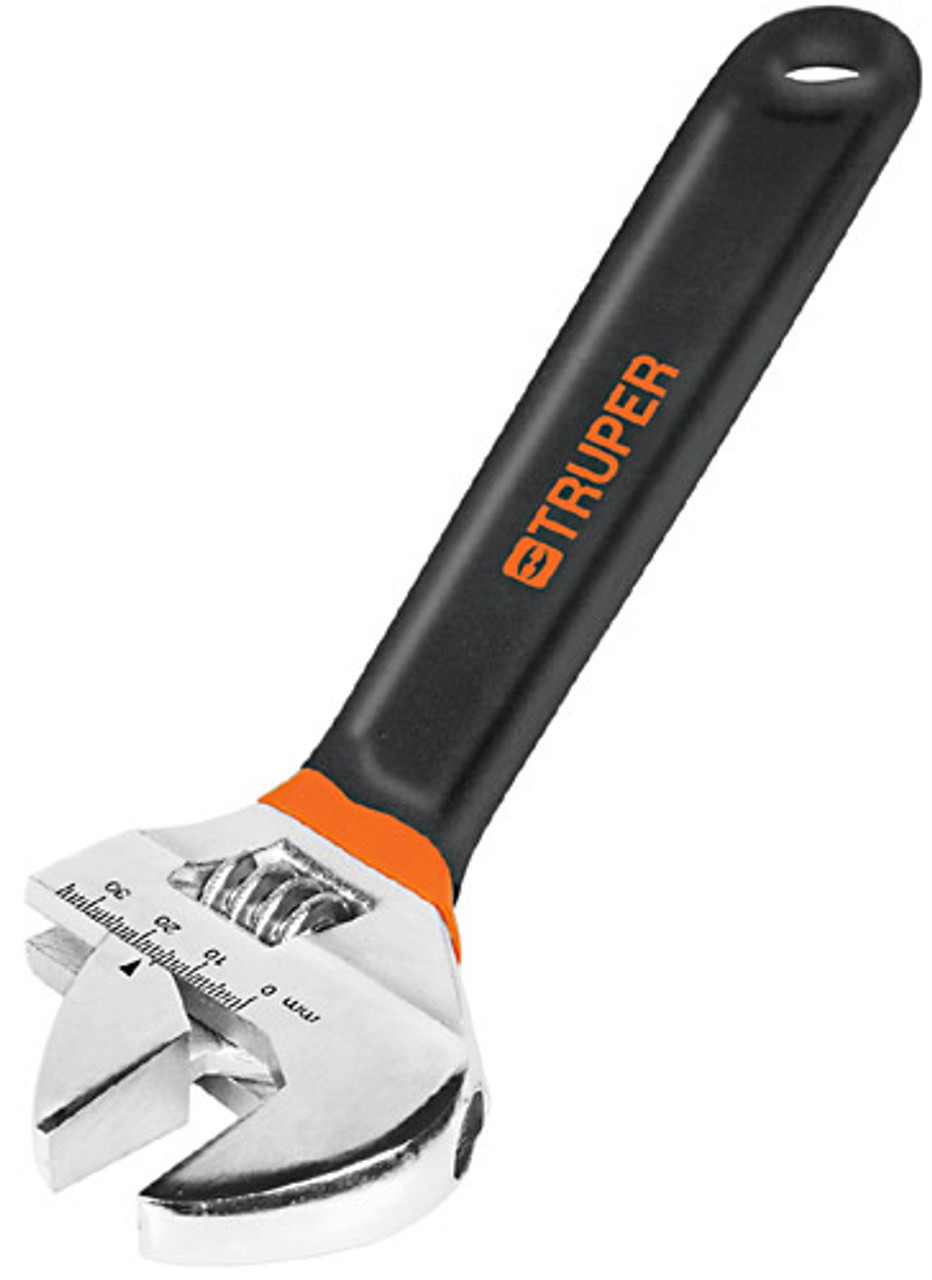 Truper 12" Chrome Adjustable Wrench W/grip #15512