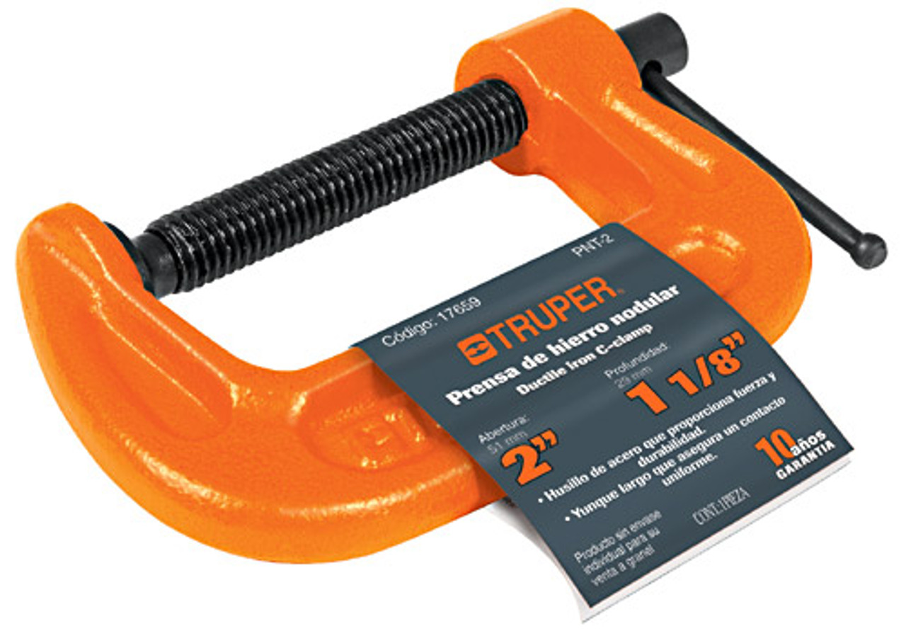 Truper 2" Ductile Iron Mini C-clamp #17659-2 Pack