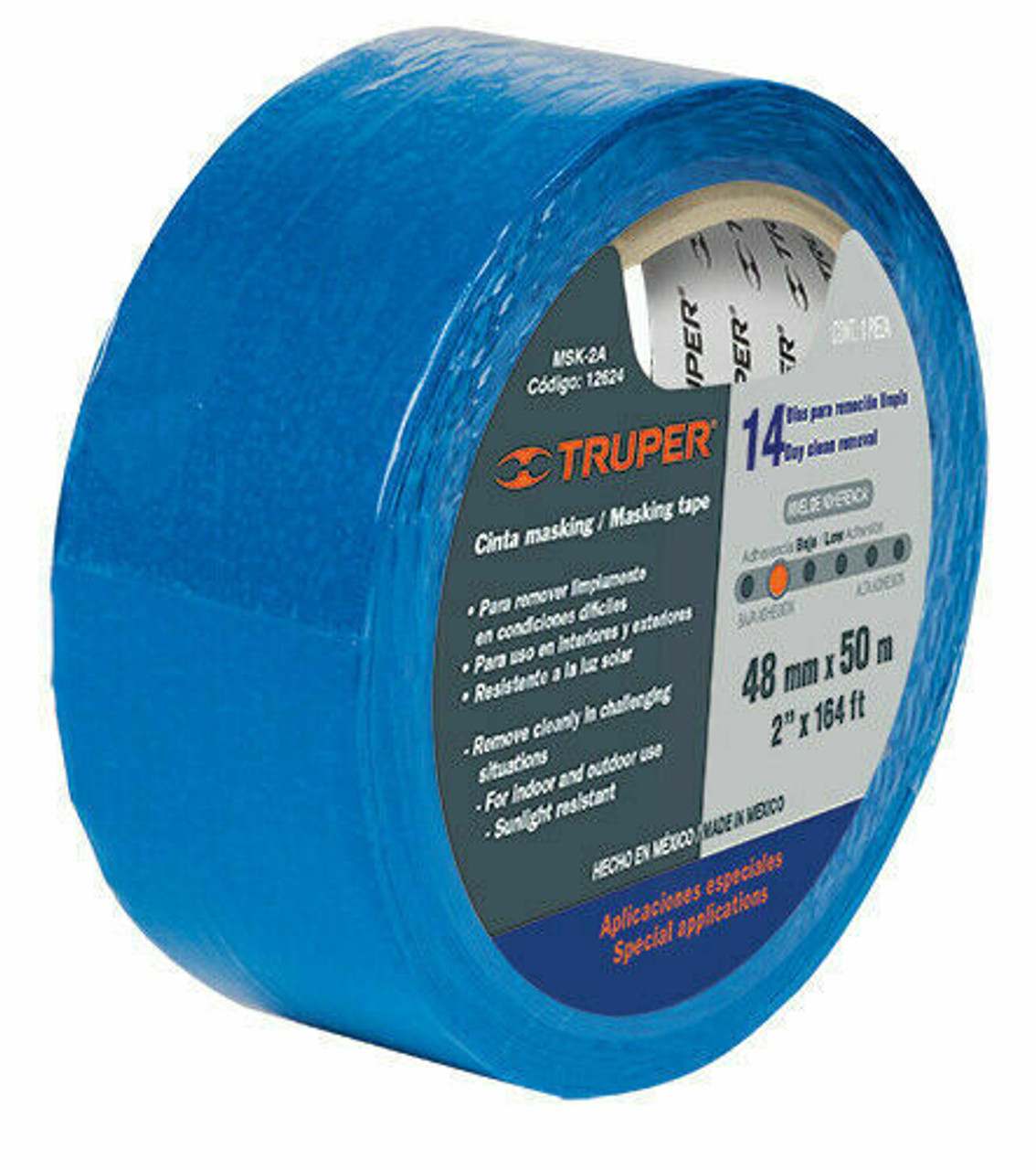 Truper 50m Painter's Tapes, 1-1/2" X 50 M Blue Masking Tape 2 Pack # 12623