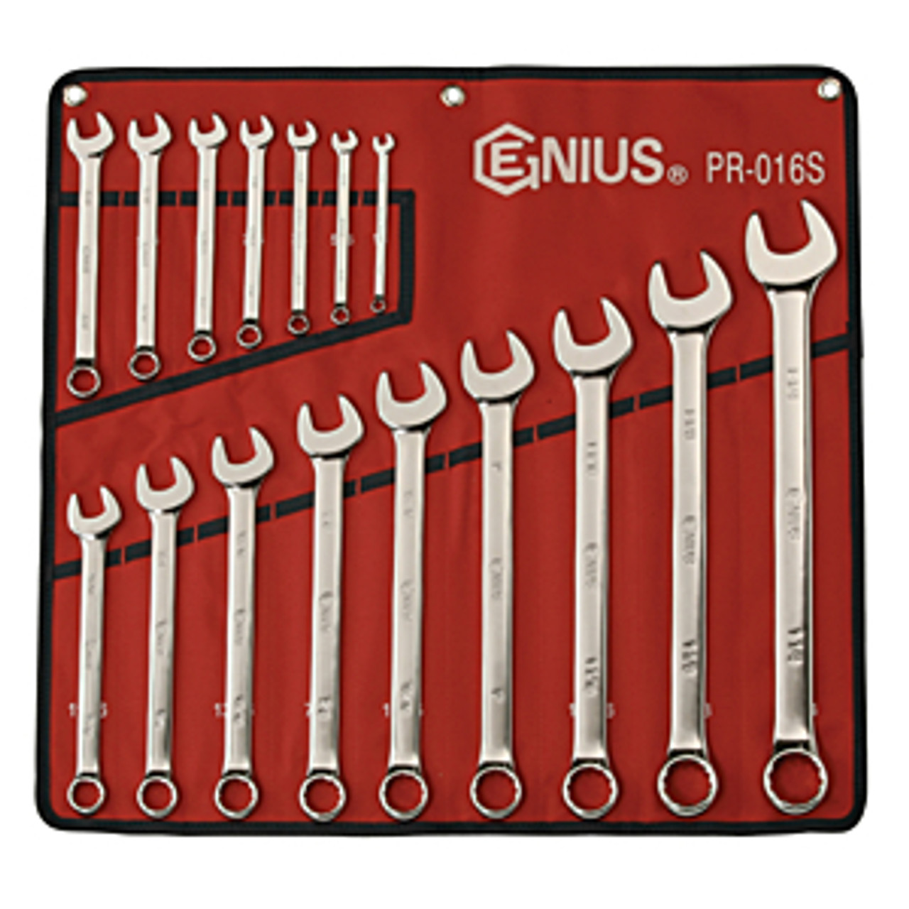 16 Piece Fractional Chrome Combination Wrench Set with Kit Bag GNSPR016S