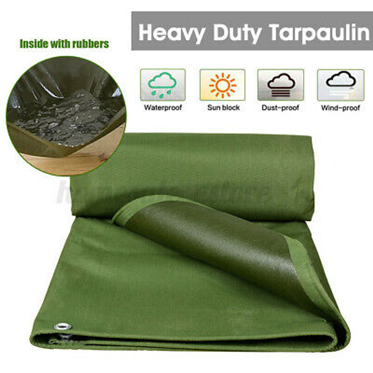 Truper Heavy Duty Olive Green Tarps,16 Mil Thickness , 13.1 x 16.4 ft Heavy Duty Green Tarp # 16375