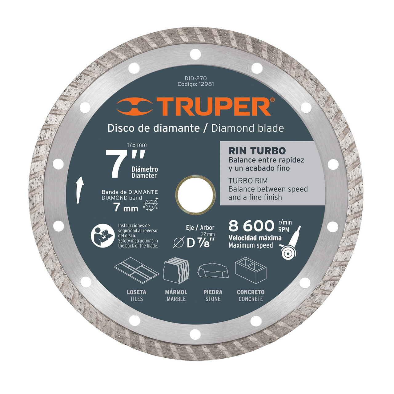Truper 7" Turbo Rim Diamond Blade #12981
