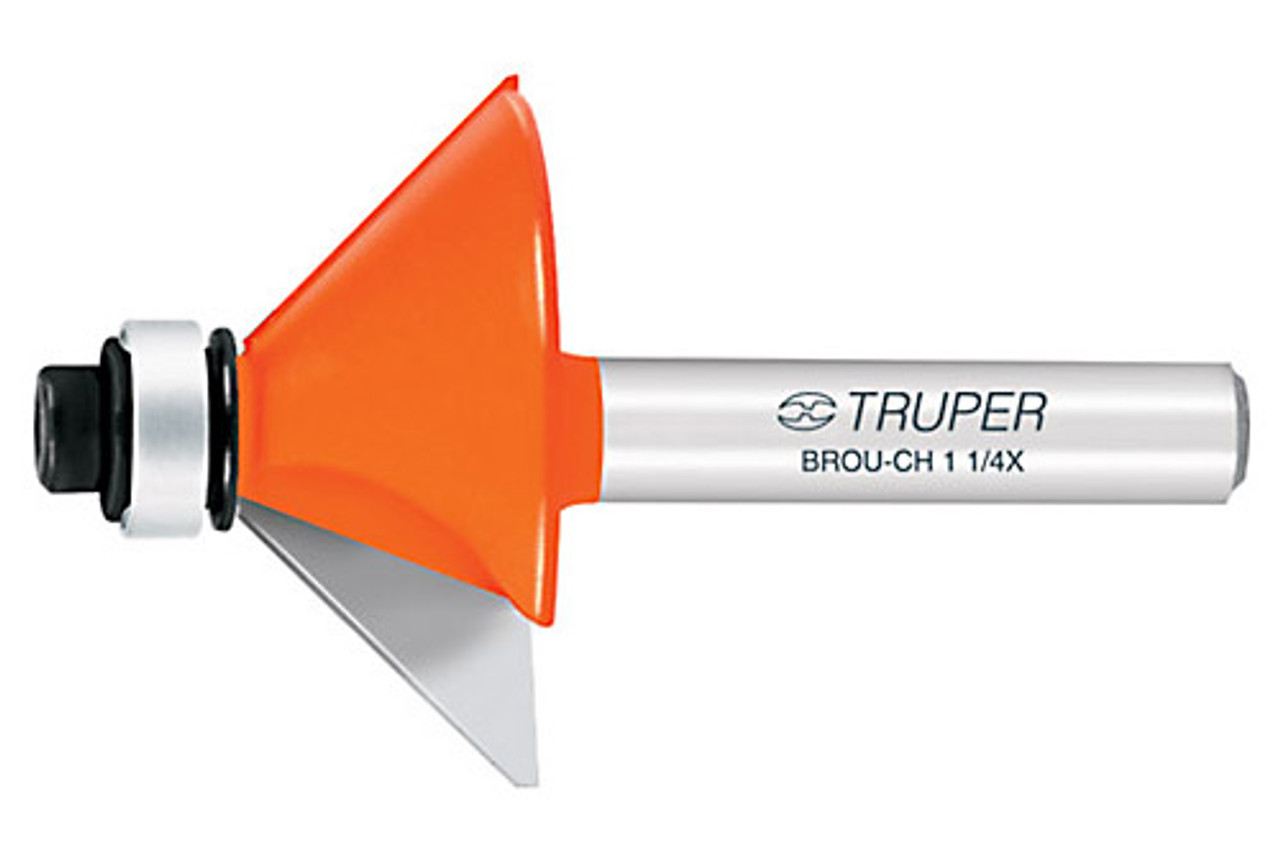 Truper 1-1/4" Chamfer Router Bit W/ball Bearing #11468