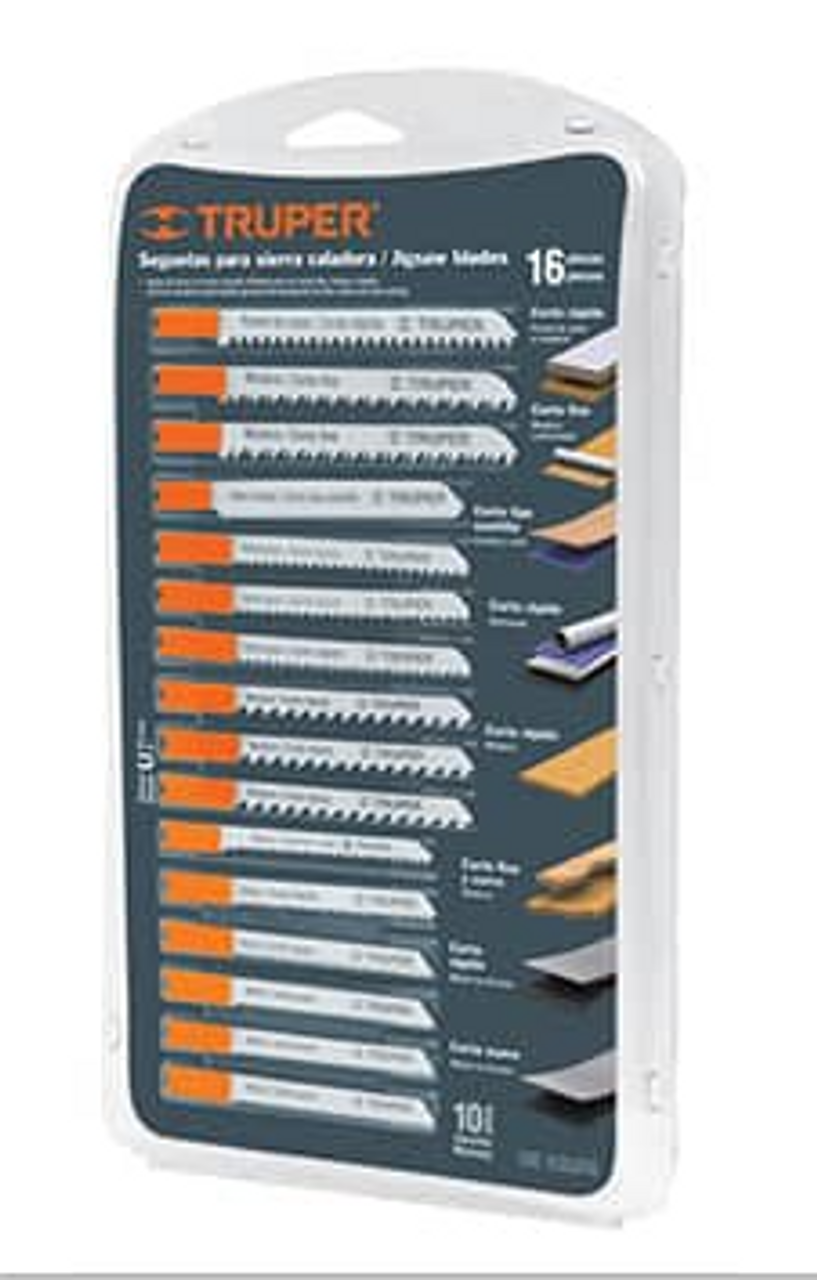 Truper 16-Pc U-Shank Jig Saw Blade Set, Jigsaw Blade U Shank Set 16 Pieces #16129