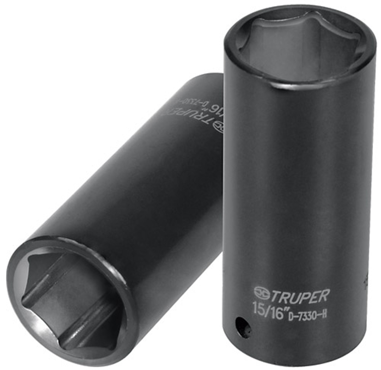 Truper 6-Point Deep Impact Sockets, SAE , 1/2" Long 6-pt Impact Socket 1/2"drive 2 Pack #13388