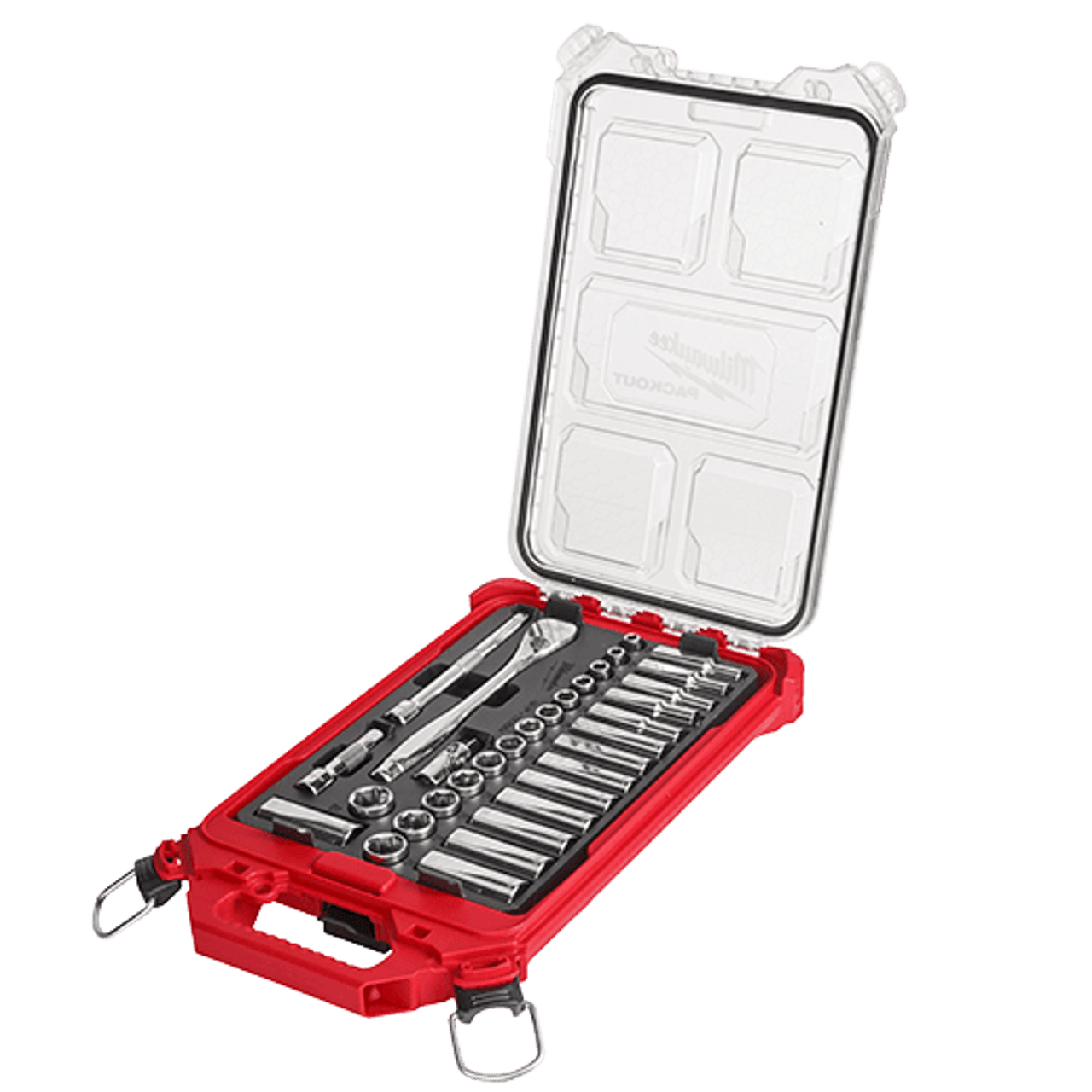 3/8" Drive 32pc Ratchet & Socket Set with PACKOUT Low-Profile Compact Organizer - Metric