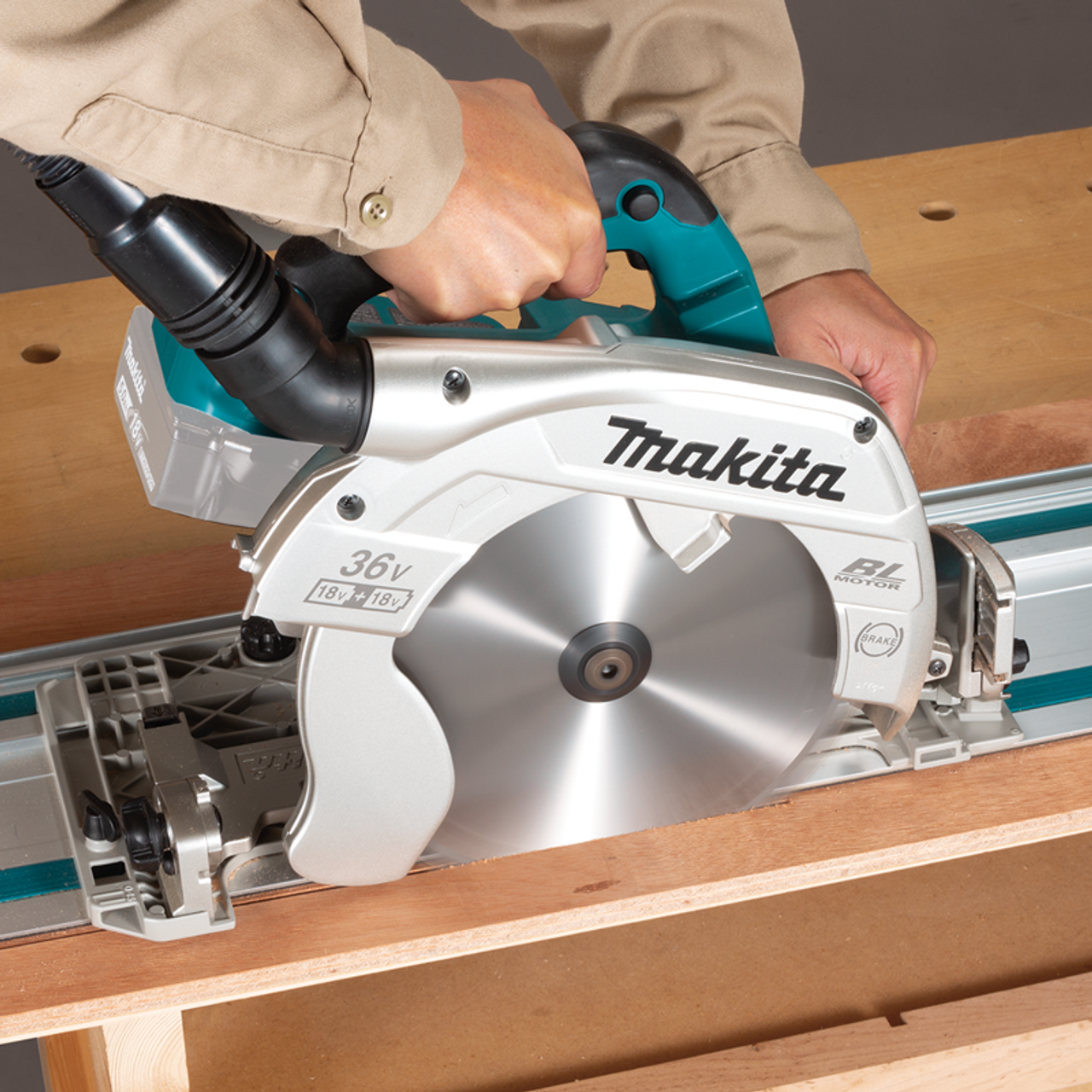36V (18V X2) LXT? Brushless 9-1/4" Circular Saw with Guide Rail Compatible  Base, AWS?