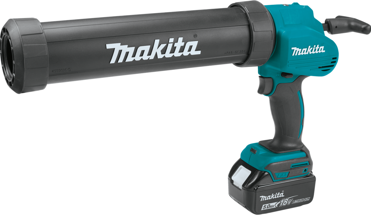 18V LXT? Lithium-Ion Cordless 29 oz. Caulk and Adhesive Gun Kit (5.0Ah), Makita-built motor,  XGC01T1C