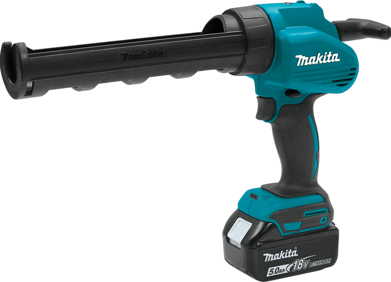 18V LXT? Lithium-Ion Cordless 10 oz. Caulk and Adhesive Gun Kit (5.0Ah), Makita-built motor,  XGC01T1