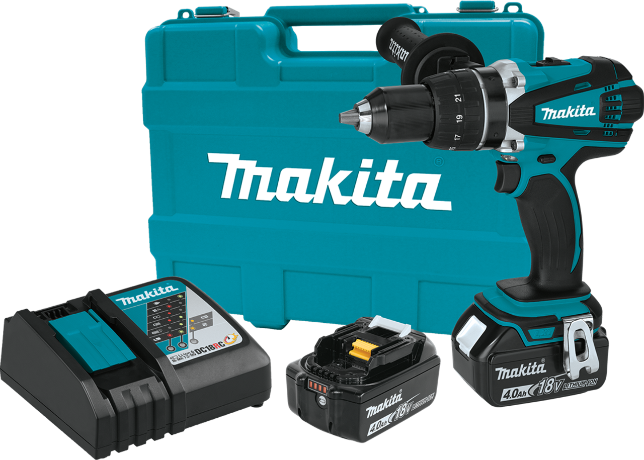 18V LXT? Lithium-Ion Cordless 1/2" Driver-Drill Kit (4.0Ah), Makita-built 4-pole motor, XFD03M