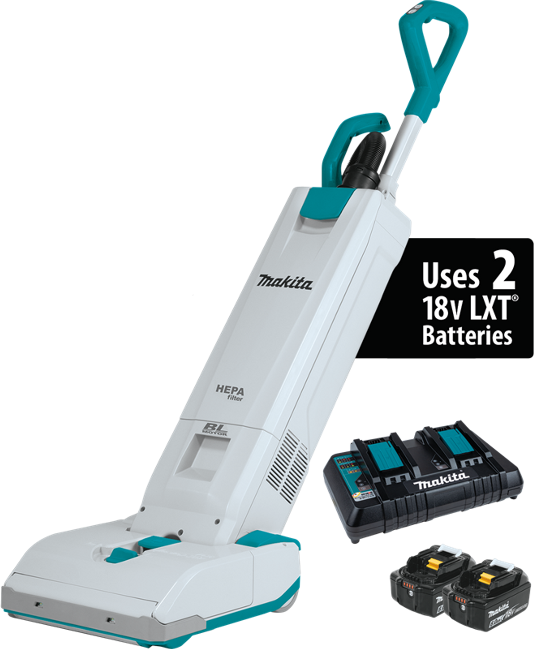 36V (18V X2) LXT? Brushless 1.3 Gallon HEPA Filter 12" Upright Vacuum Kit (6.0Ah),  Light indicators , XCV19PG